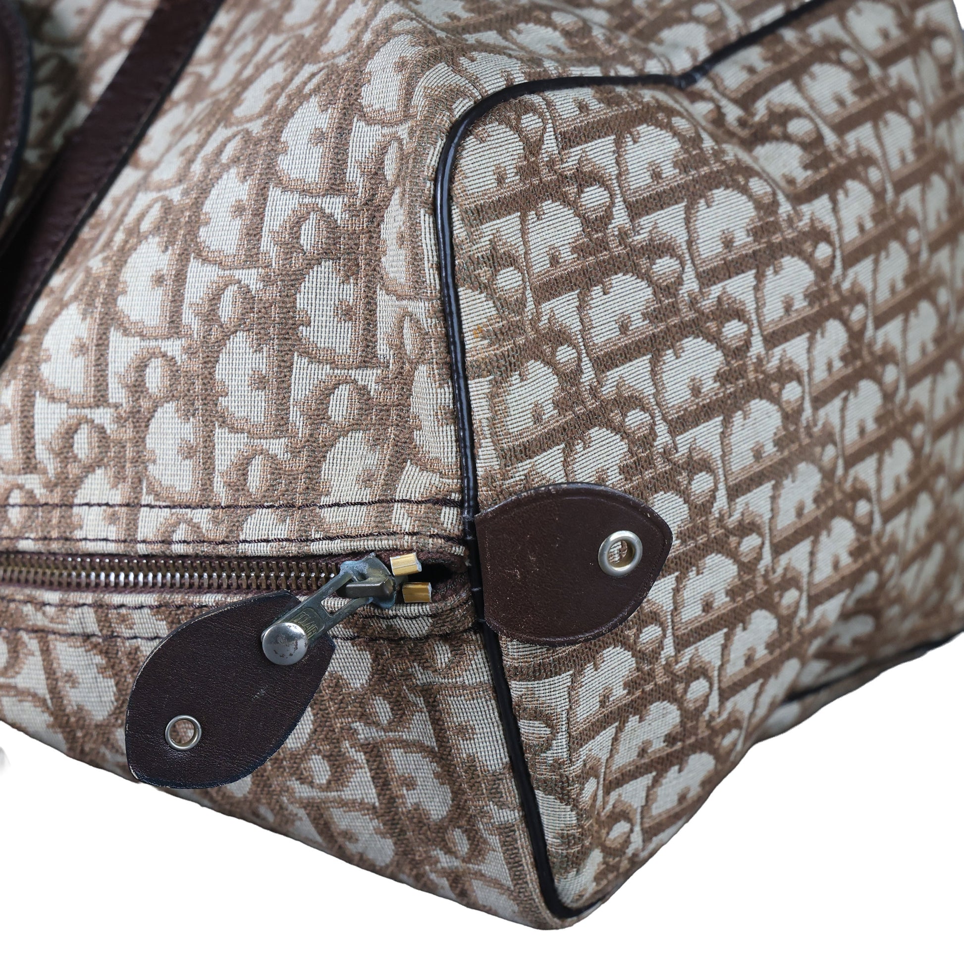 Preowned CHRISTIAN DIOR Vintage Trotter Boston Bag Brown | Luxe Again Maison