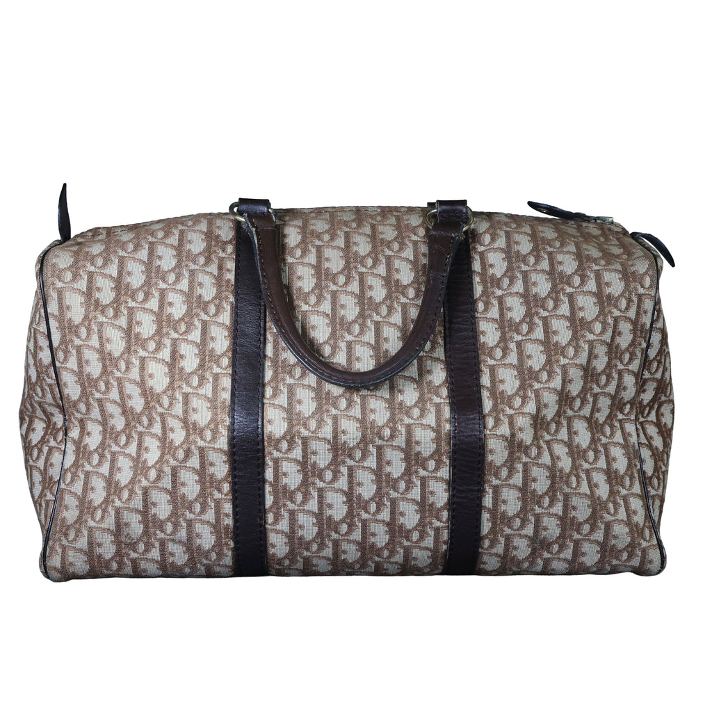 Preowned CHRISTIAN DIOR Vintage Trotter Boston Bag Brown | Luxe Again Maison
