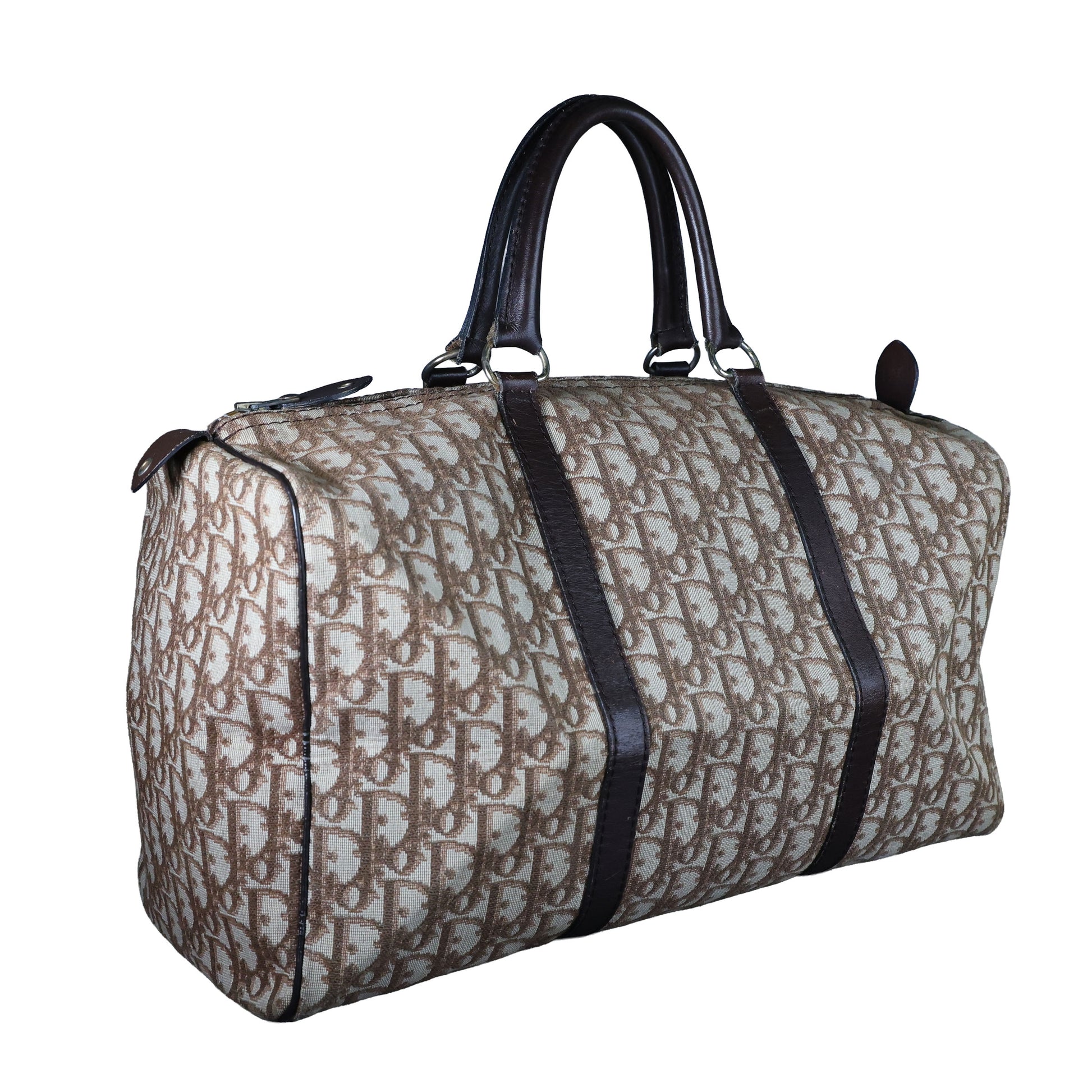Preowned CHRISTIAN DIOR Vintage Trotter Boston Bag Brown | Luxe Again Maison