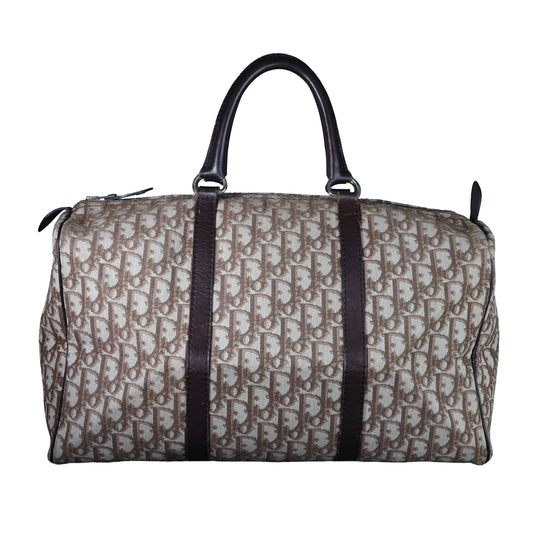 Preowned CHRISTIAN DIOR Vintage Trotter Boston Bag Brown | Luxe Again Maison