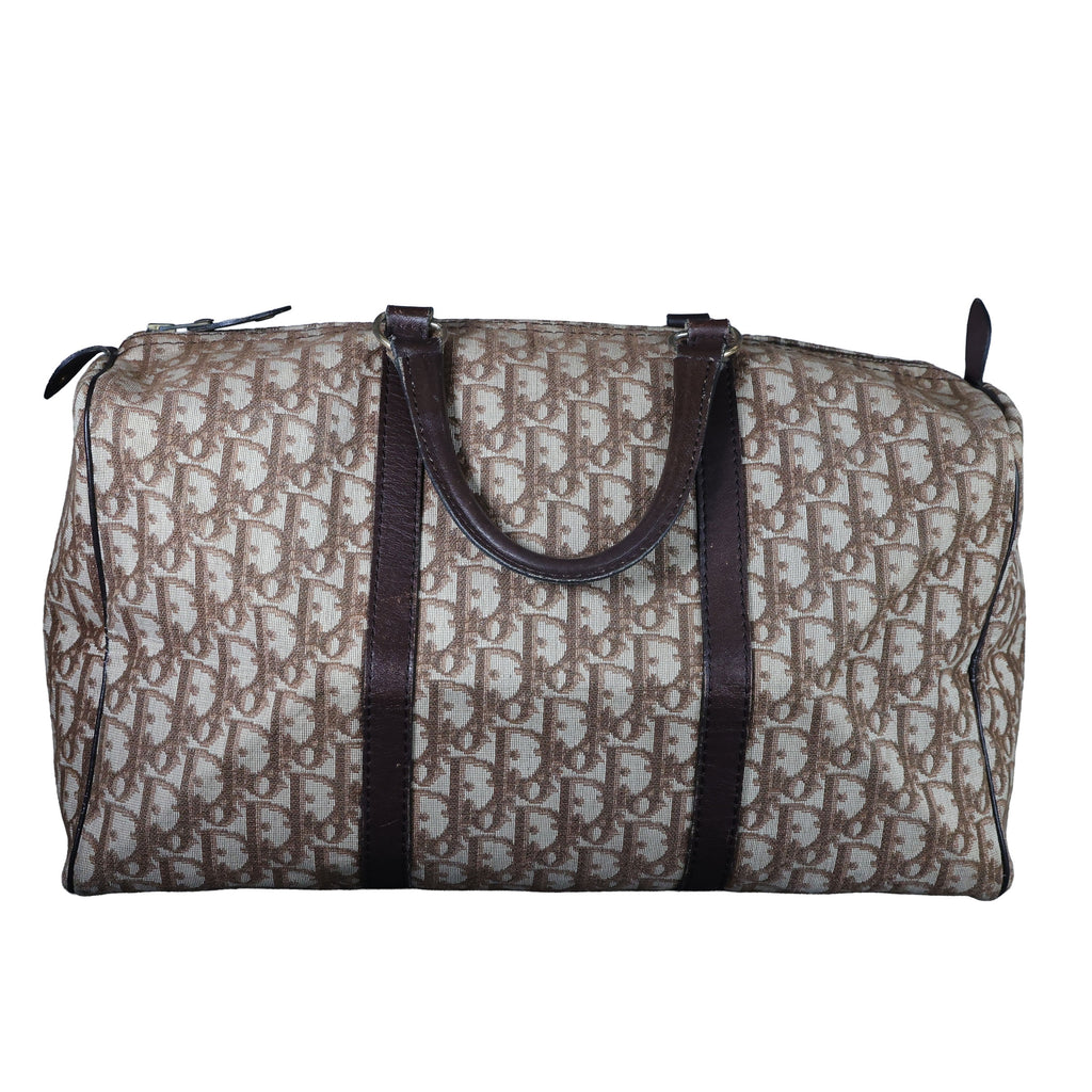 Preowned CHRISTIAN DIOR Vintage Trotter Boston Bag Brown | Luxe Again Maison