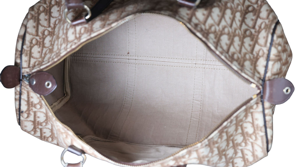 Preowned CHRISTIAN DIOR Vintage Trotter Boston Bag Brown | Luxe Again Maison