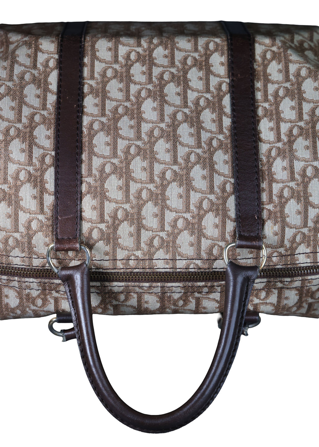 Preowned CHRISTIAN DIOR Vintage Trotter Boston Bag Brown | Luxe Again Maison