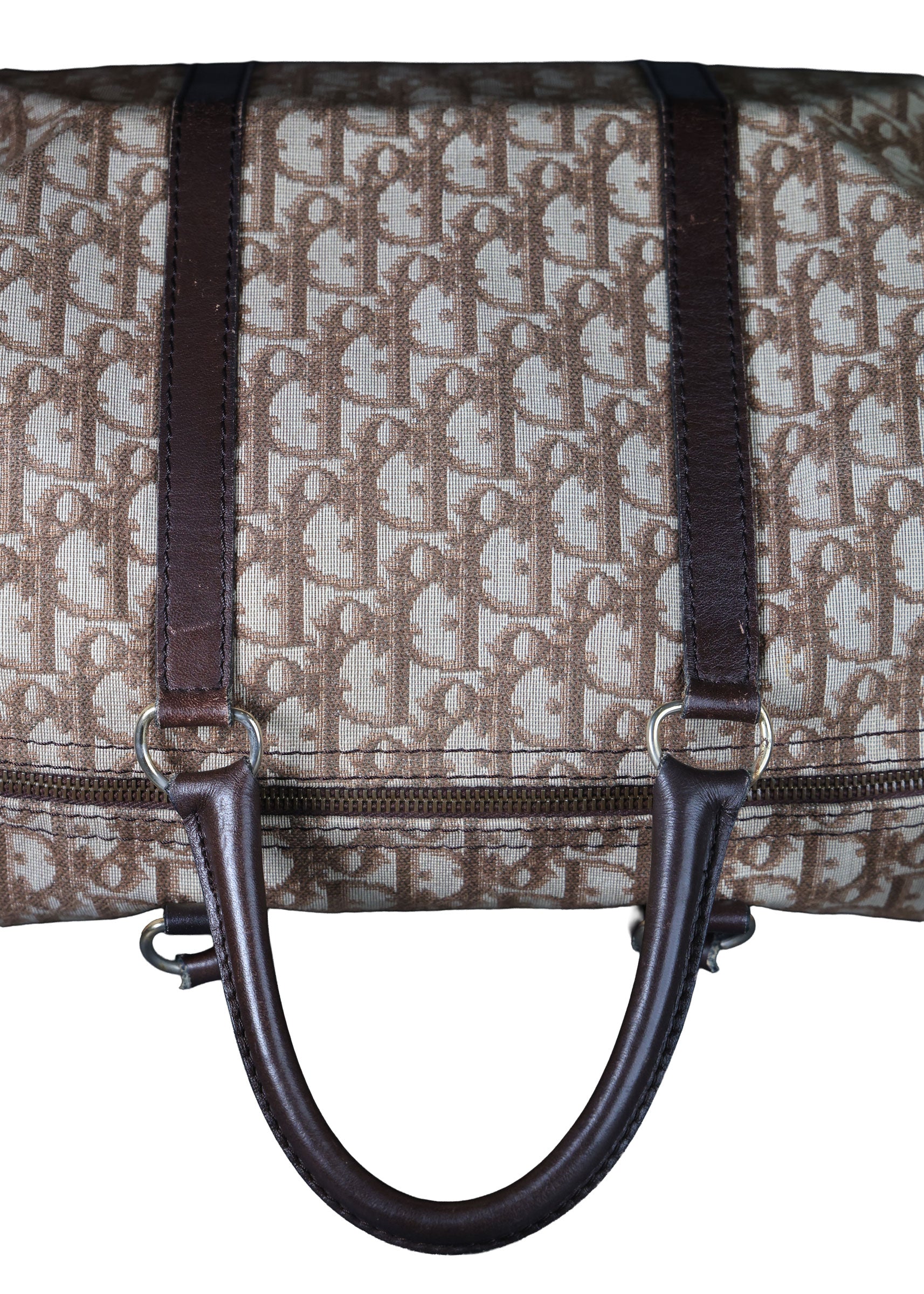 Preowned CHRISTIAN DIOR Vintage Trotter Boston Bag Brown | Luxe Again Maison