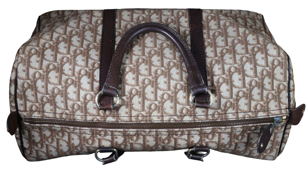 Preowned CHRISTIAN DIOR Vintage Trotter Boston Bag Brown | Luxe Again Maison