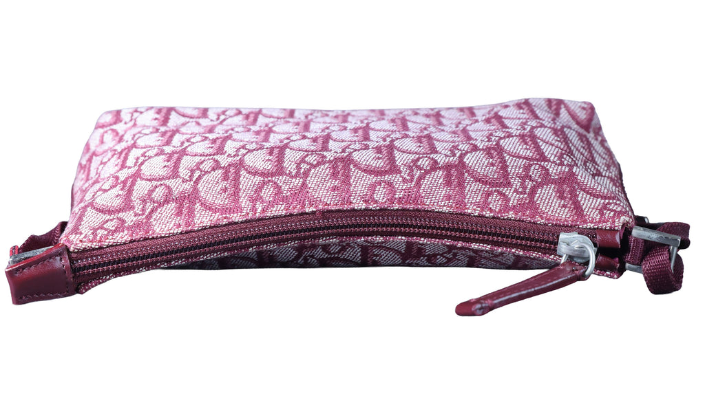 Preowned CHRISTIAN DIOR  Vintage Trotter Canvas x Leather Red Shoulder Bag | Luxe Again Mason