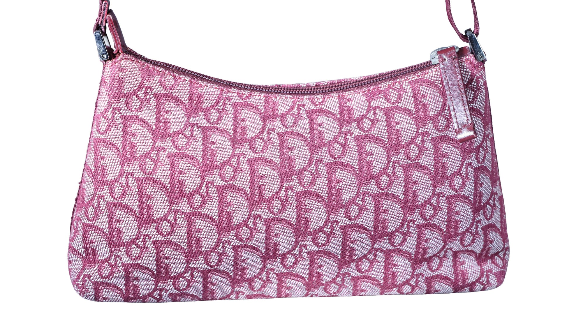 Preowned CHRISTIAN DIOR  Vintage Trotter Canvas x Leather Red Shoulder Bag | Luxe Again Mason