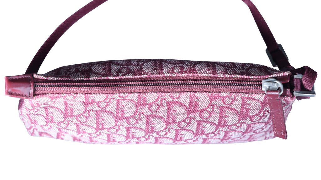 Preowned CHRISTIAN DIOR  Vintage Trotter Canvas x Leather Red Shoulder Bag | Luxe Again Mason