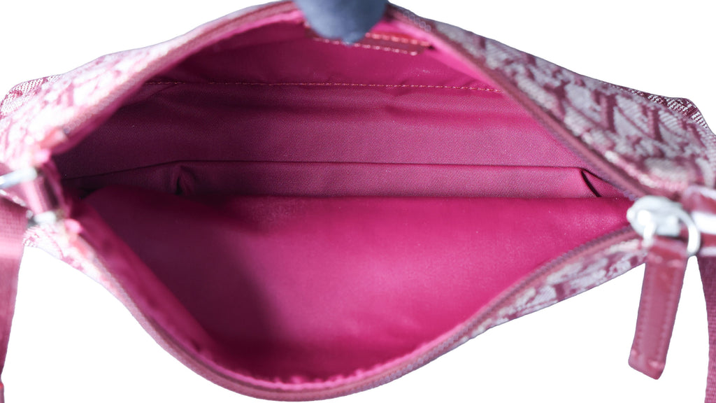 Preowned CHRISTIAN DIOR  Vintage Trotter Canvas x Leather Red Shoulder Bag | Luxe Again Mason