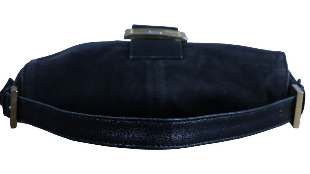 Preowned FENDI Baguette Suede x Leather Black Bag | Luxe Again Maison