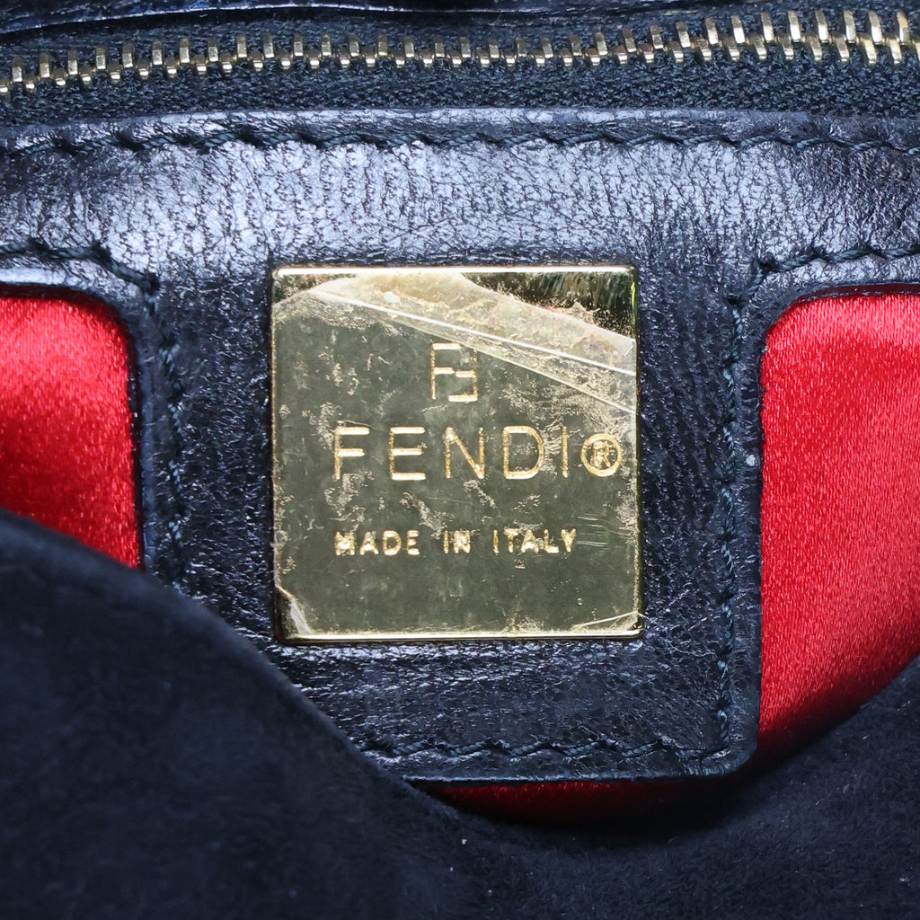 Preowned FENDI Baguette Suede x Leather Black Bag | Luxe Again Maison