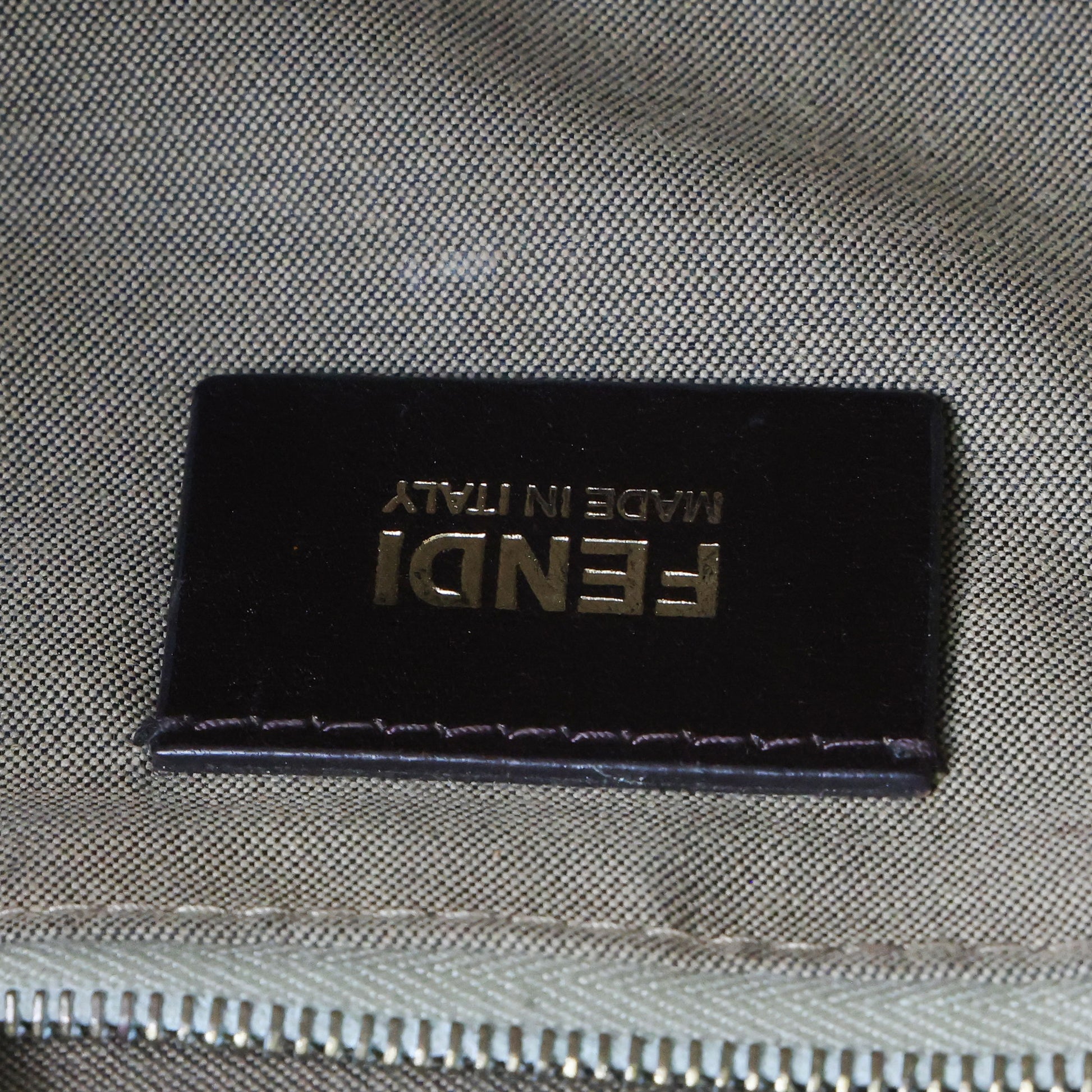 Preowned FENDI Mamma Baguette Zucchino Canvas x Leather Beige Bag 8BRXX3 | Luxe Again Maison