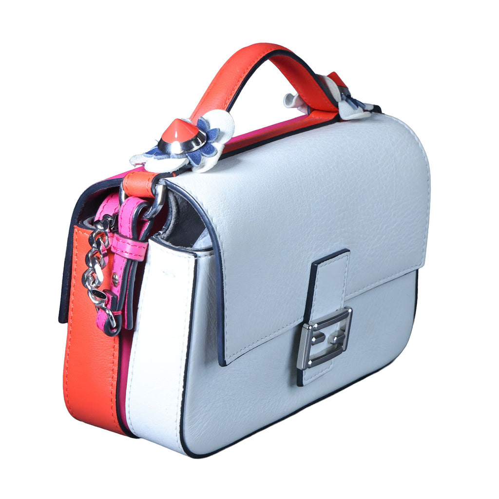 Preowned FENDI Micro Double Baguette Leather Pink x White Bag | Luxe Again Maison
