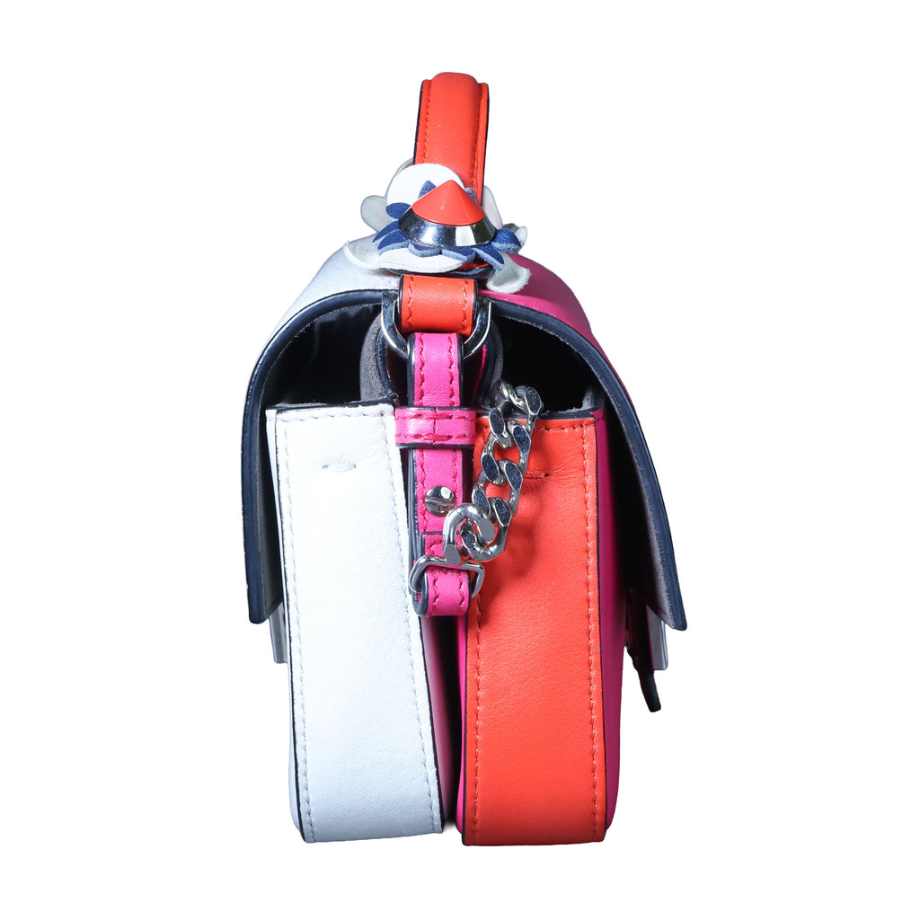 Preowned FENDI Micro Double Baguette Leather Pink x White Bag | Luxe Again Maison