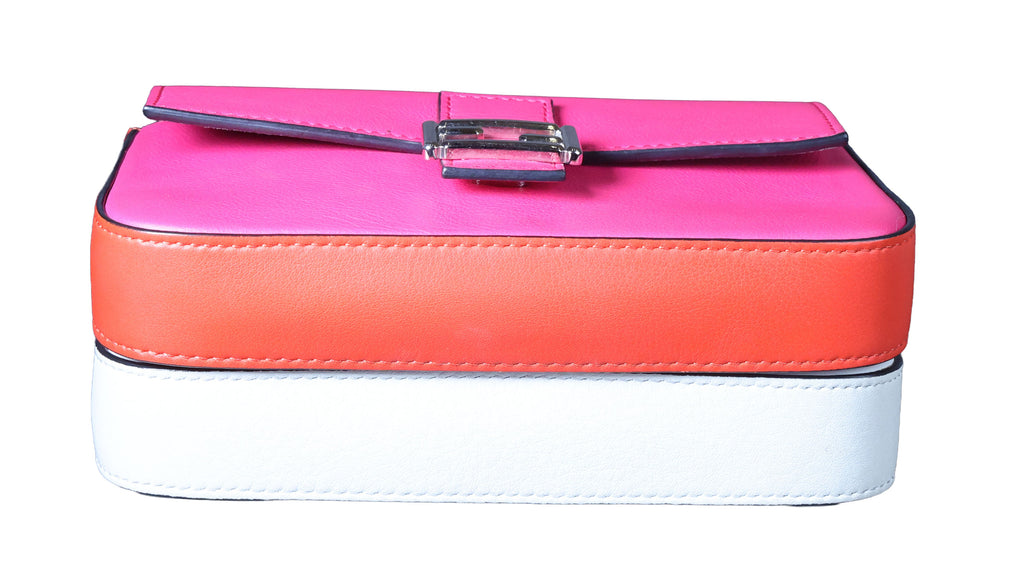 Preowned FENDI Micro Double Baguette Leather Pink x White Bag | Luxe Again Maison
