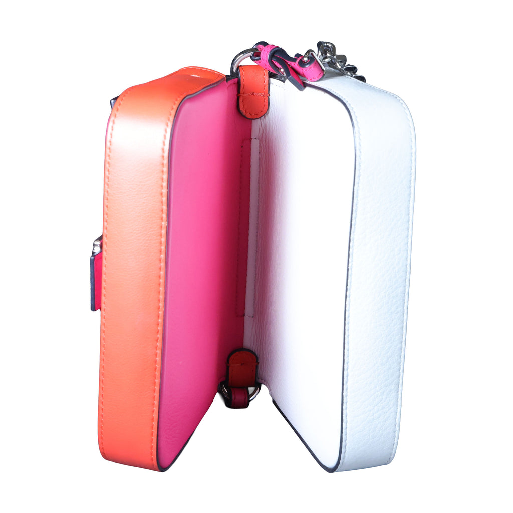 Preowned FENDI Micro Double Baguette Leather Pink x White Bag | Luxe Again Maison