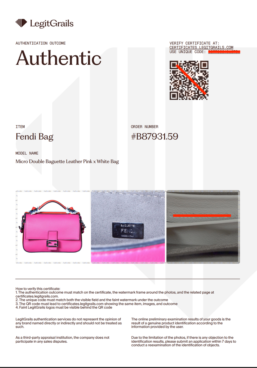 Preowned FENDI Micro Double Baguette Leather Pink x White Bag | Luxe Again Maison
