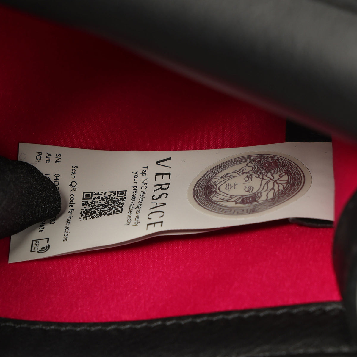 Preowned FENDI X VERSACE Fendace 'Safety Pin' Baguette Leather Black | Luxe Again Maison