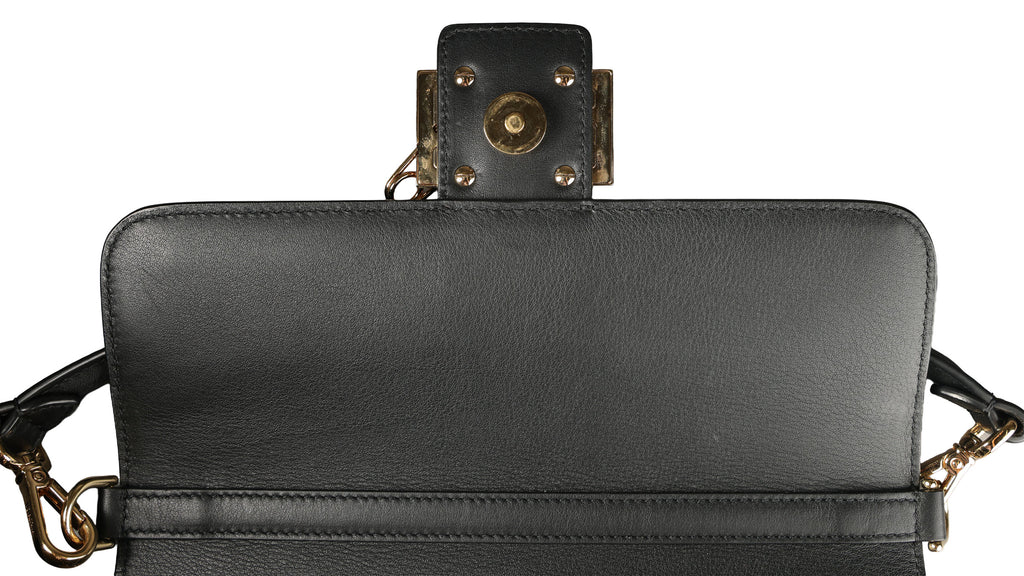 Preowned FENDI X VERSACE Fendace 'Safety Pin' Baguette Leather Black | Luxe Again Maison