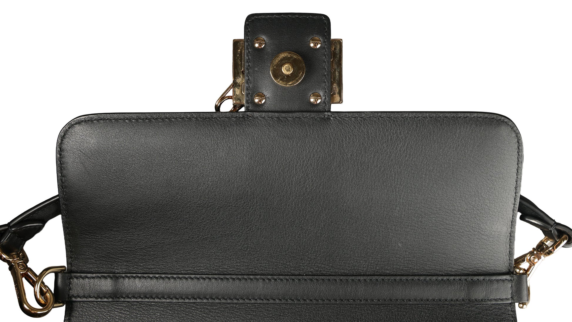 Preowned FENDI X VERSACE Fendace 'Safety Pin' Baguette Leather Black | Luxe Again Maison