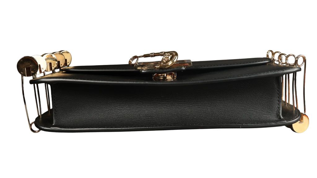 Preowned FENDI X VERSACE Fendace 'Safety Pin' Baguette Leather Black | Luxe Again Maison