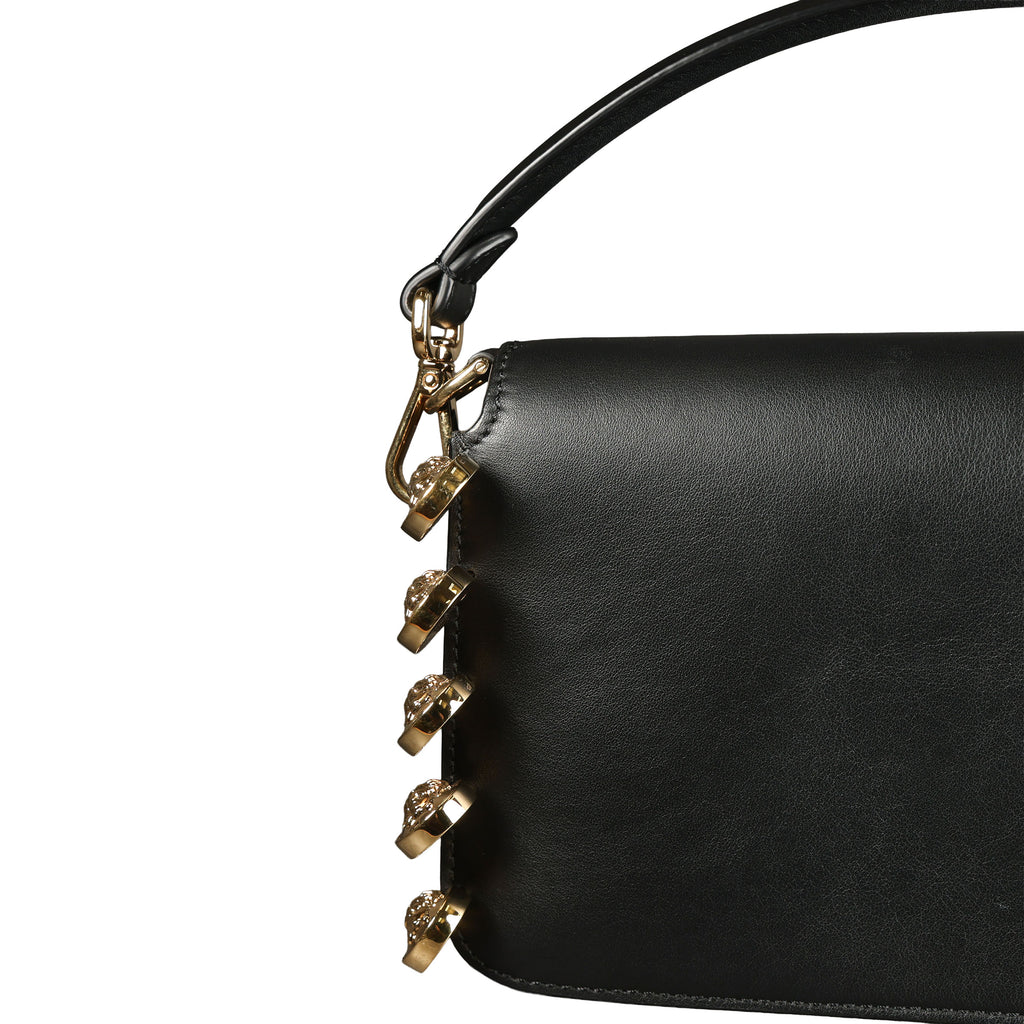 Preowned FENDI X VERSACE Fendace 'Safety Pin' Baguette Leather Black | Luxe Again Maison