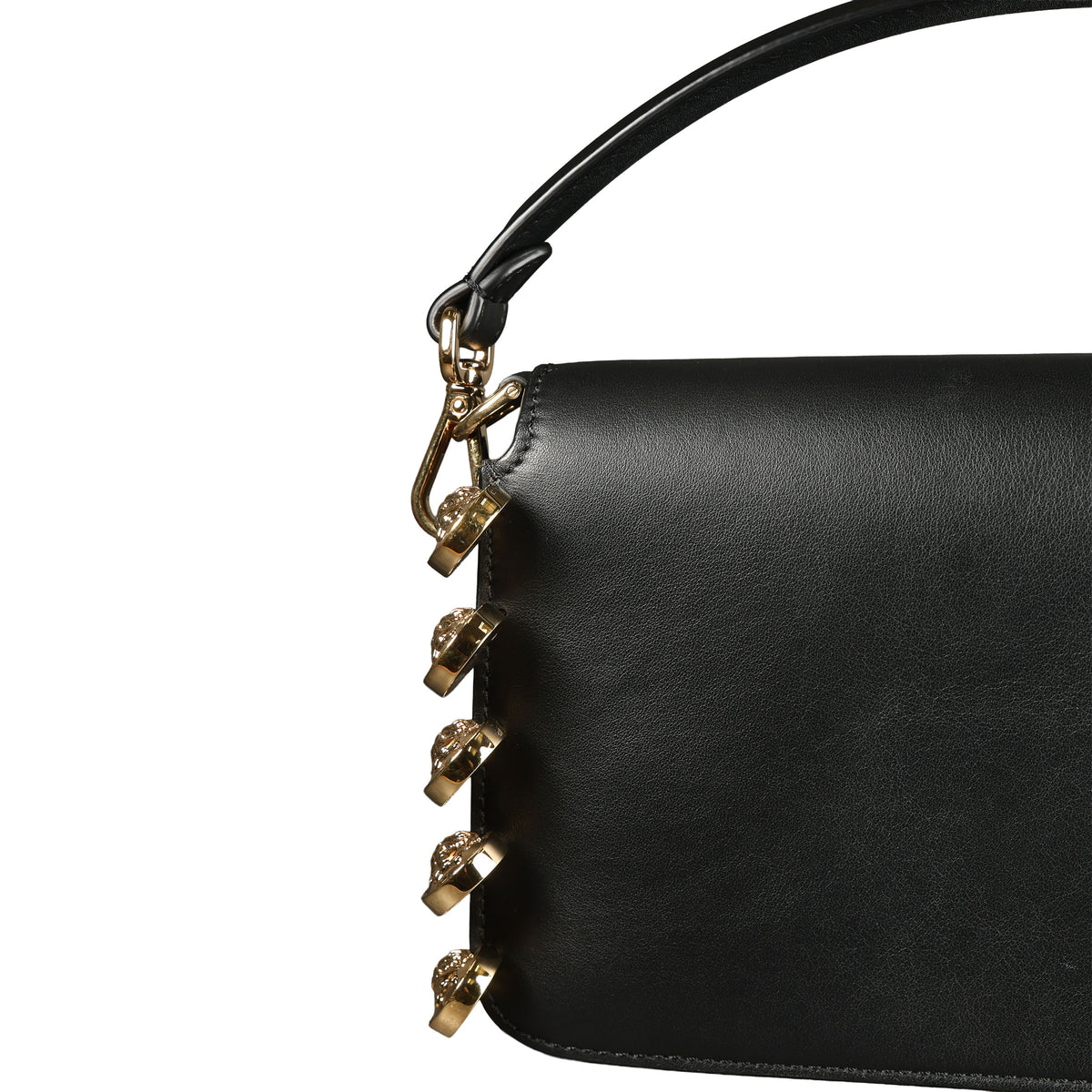 Preowned FENDI X VERSACE Fendace 'Safety Pin' Baguette Leather Black | Luxe Again Maison