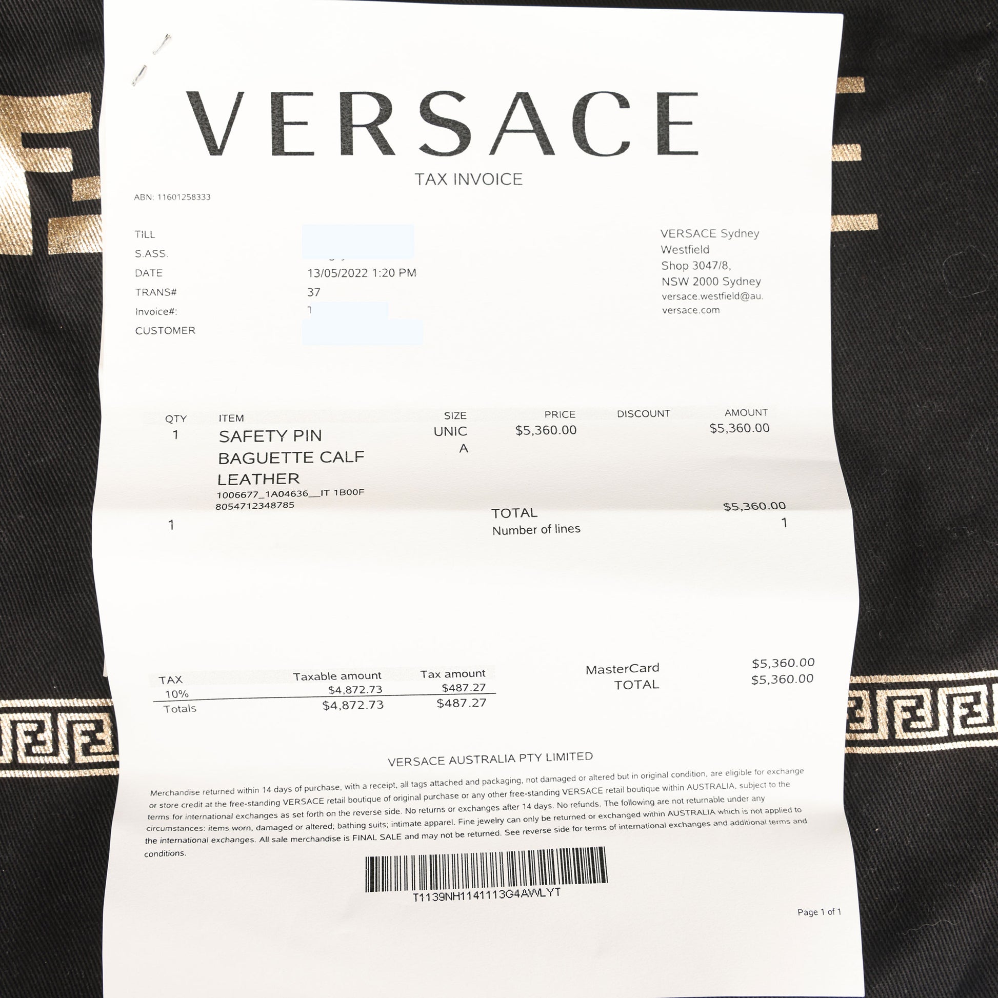 Preowned FENDI X VERSACE Fendace 'Safety Pin' Baguette Leather Black | Luxe Again Maison