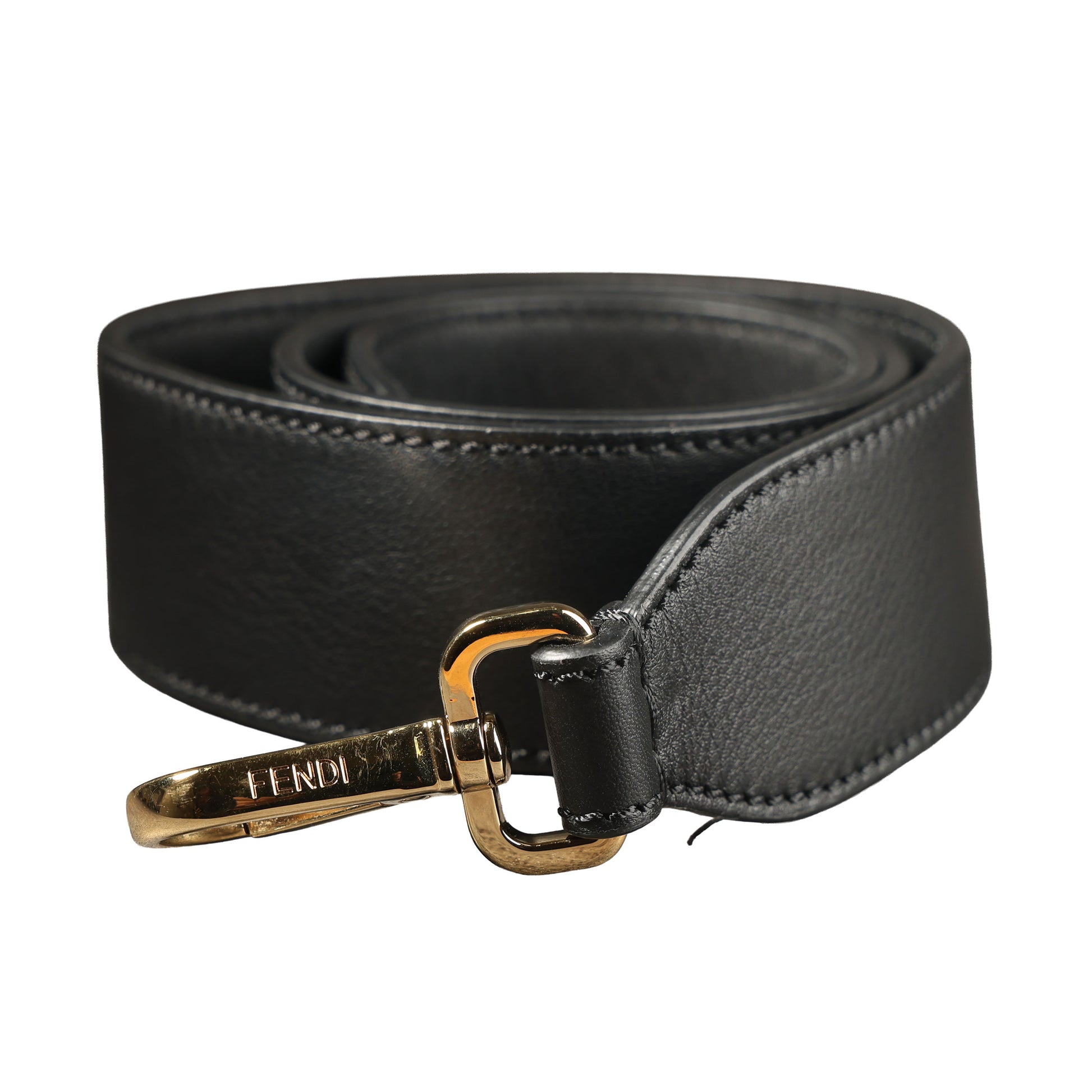 Preowned FENDI X VERSACE Fendace 'Safety Pin' Baguette Leather Black | Luxe Again Maison