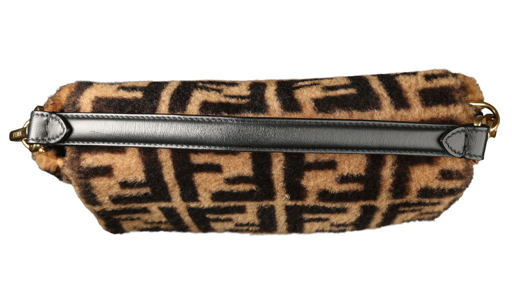 Preowned FENDI Zucca Baguette Fur x Leather Brown Bag 8BXX00 | Luxe Again Maison