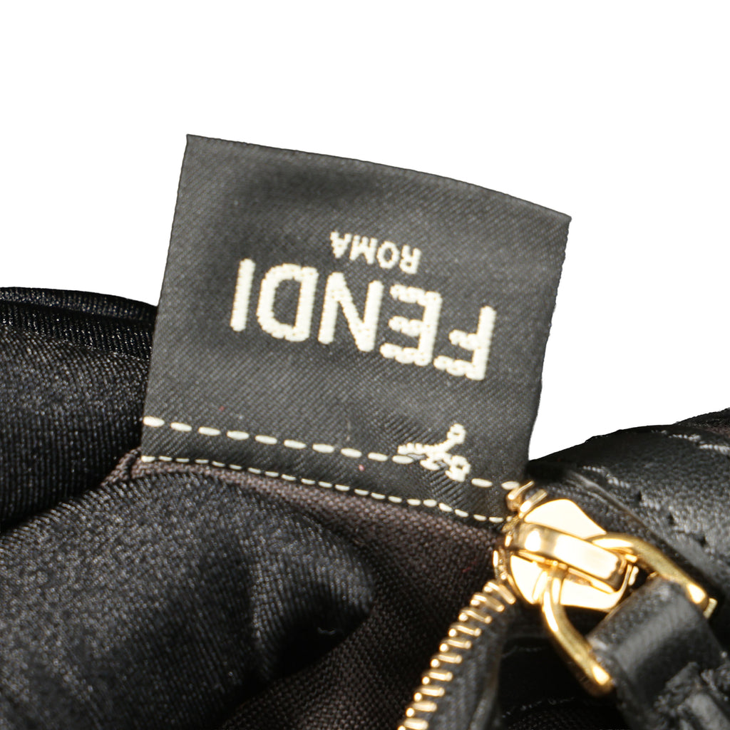 Preowned FENDI Zucca Baguette Fur x Leather Brown Bag 8BXX00 | Luxe Again Maison
