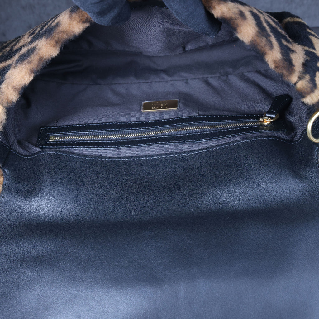 Preowned FENDI Zucca Baguette Fur x Leather Brown Bag A8HP-209 | Luxe Again Maison