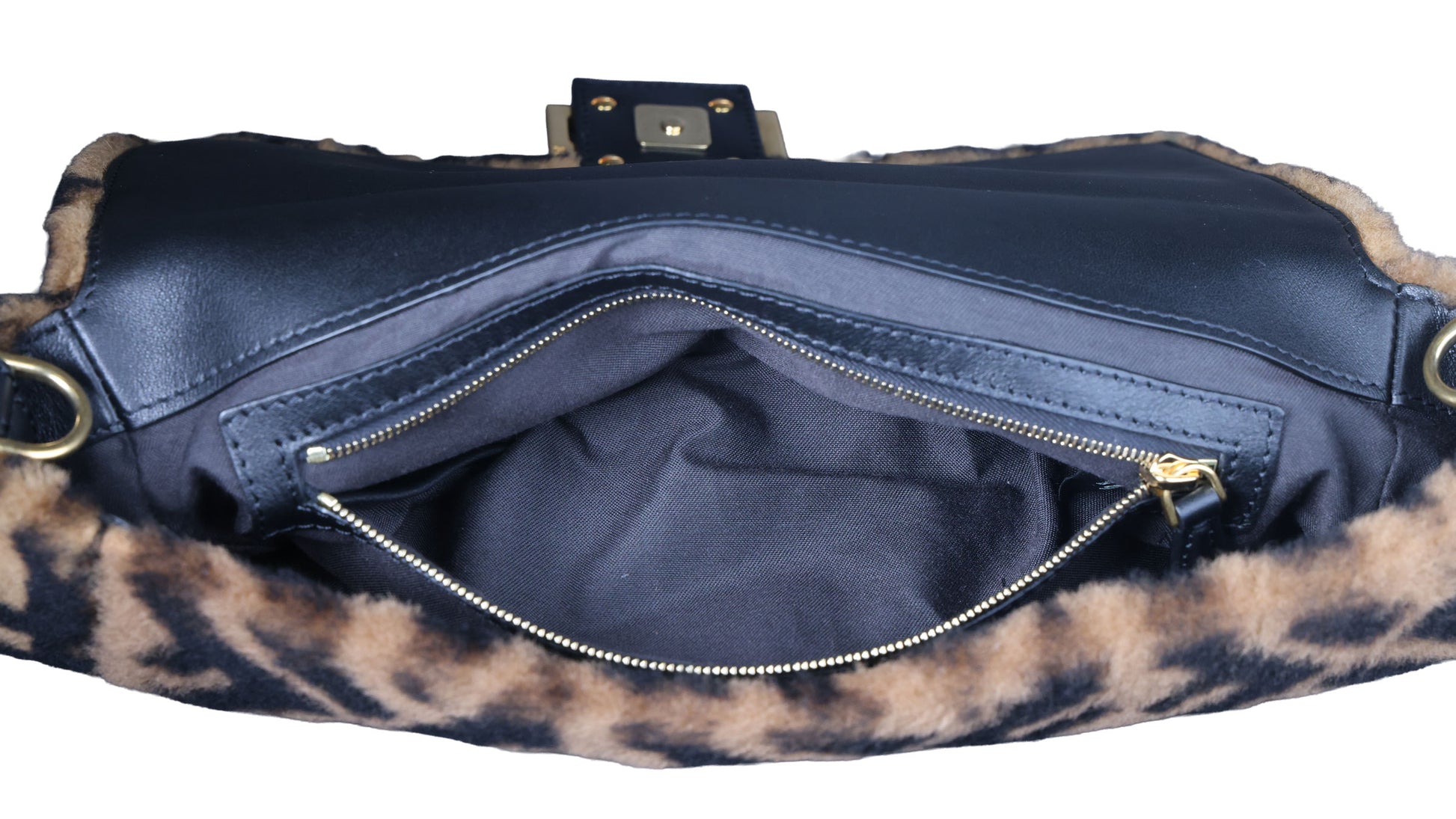 Preowned FENDI Zucca Baguette Fur x Leather Brown Bag A8HP-209 | Luxe Again Maison