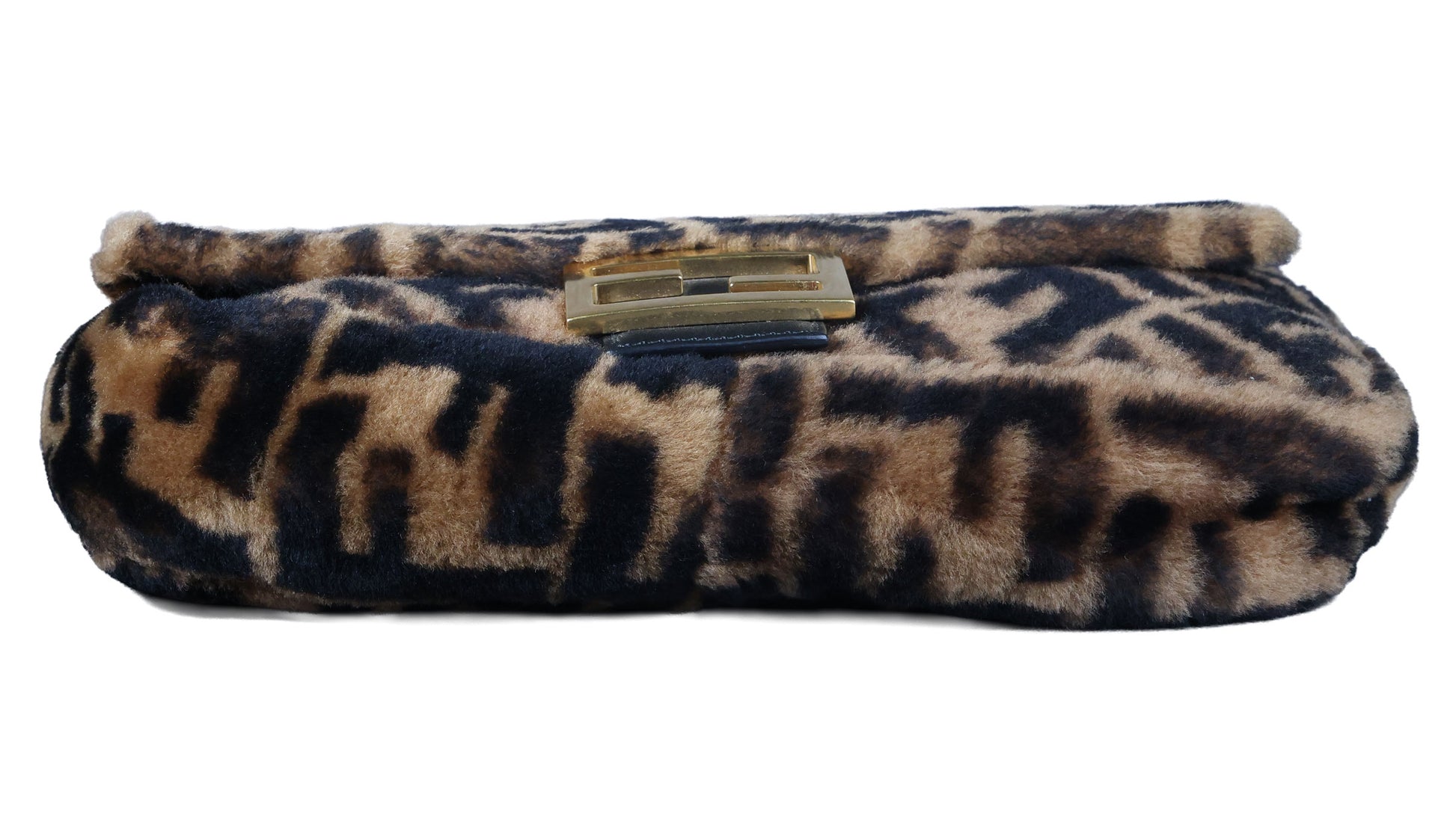 Preowned FENDI Zucca Baguette Fur x Leather Brown Bag A8HP-209 | Luxe Again Maison