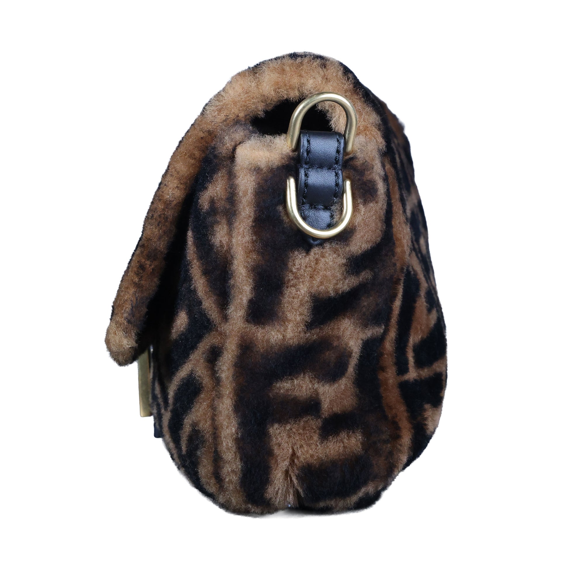 Preowned FENDI Zucca Baguette Fur x Leather Brown Bag A8HP-209 | Luxe Again Maison