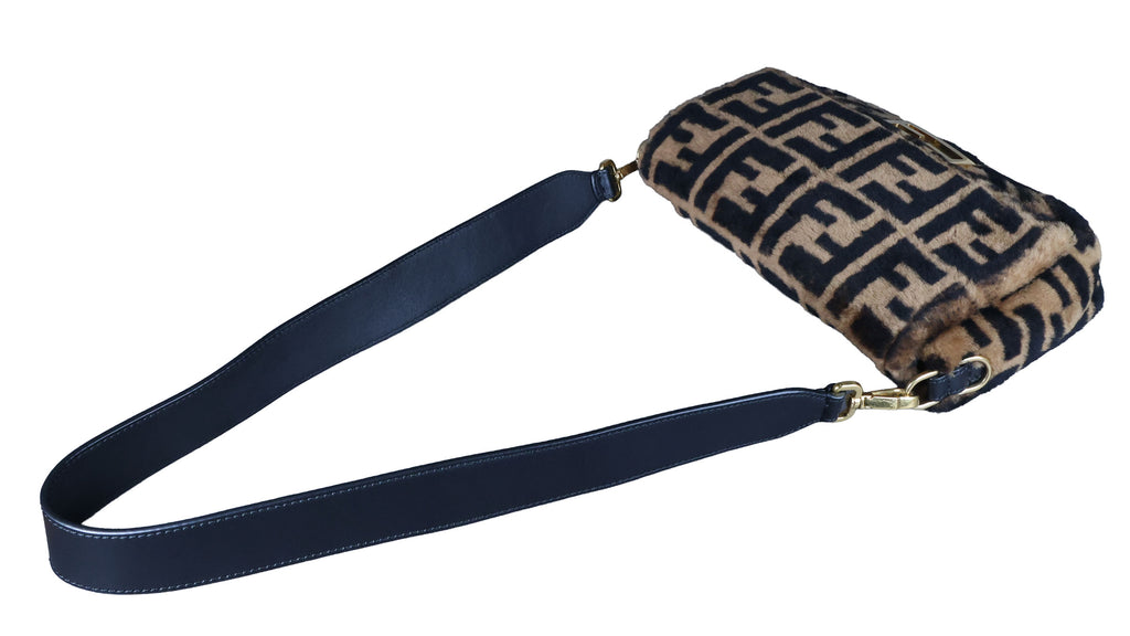 Preowned FENDI Zucca Baguette Fur x Leather Brown Bag A8HP-209 | Luxe Again Maison