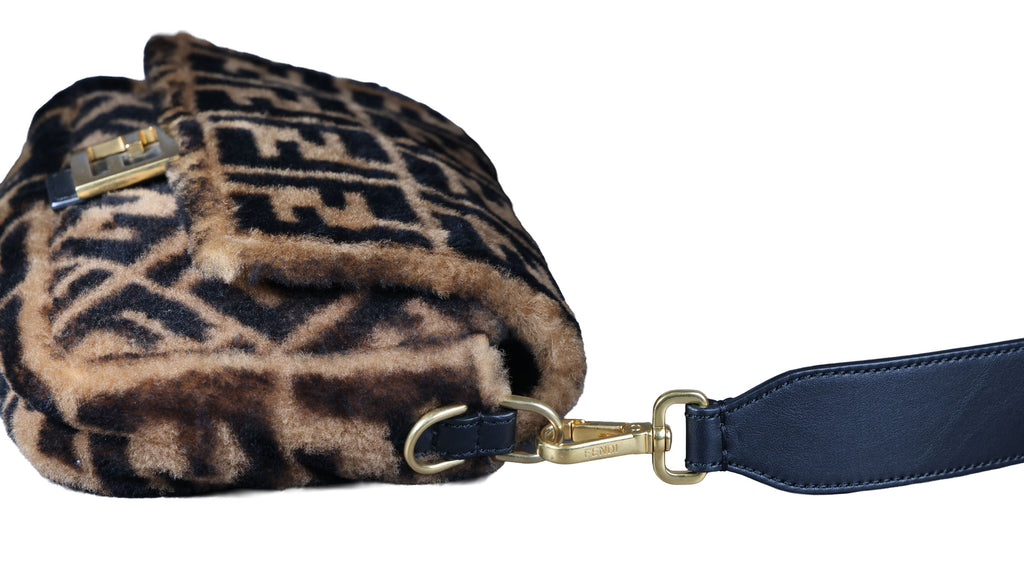 Preowned FENDI Zucca Baguette Fur x Leather Brown Bag A8HP-209 | Luxe Again Maison