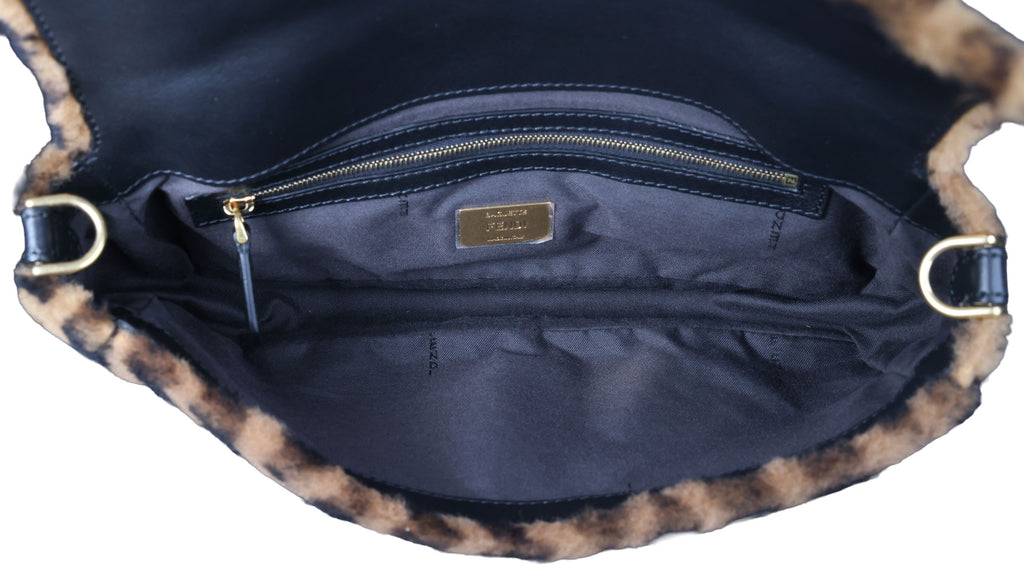 Preowned FENDI Zucca Baguette Fur x Leather Brown Bag A8HP-209 | Luxe Again Maison