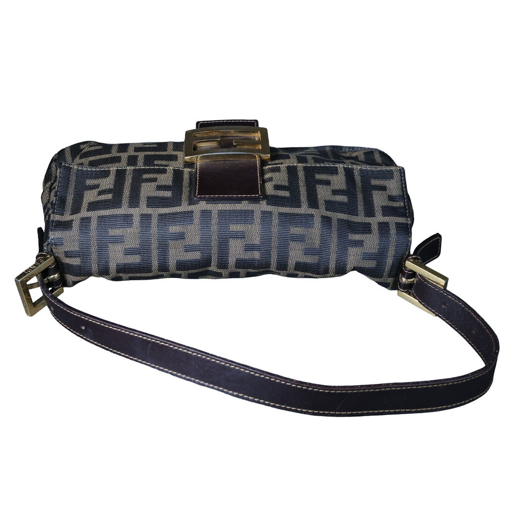 Preowned FENDI Zucca Classic Baguette Canvas x Leather Brown GHW | Luxe Again Masion