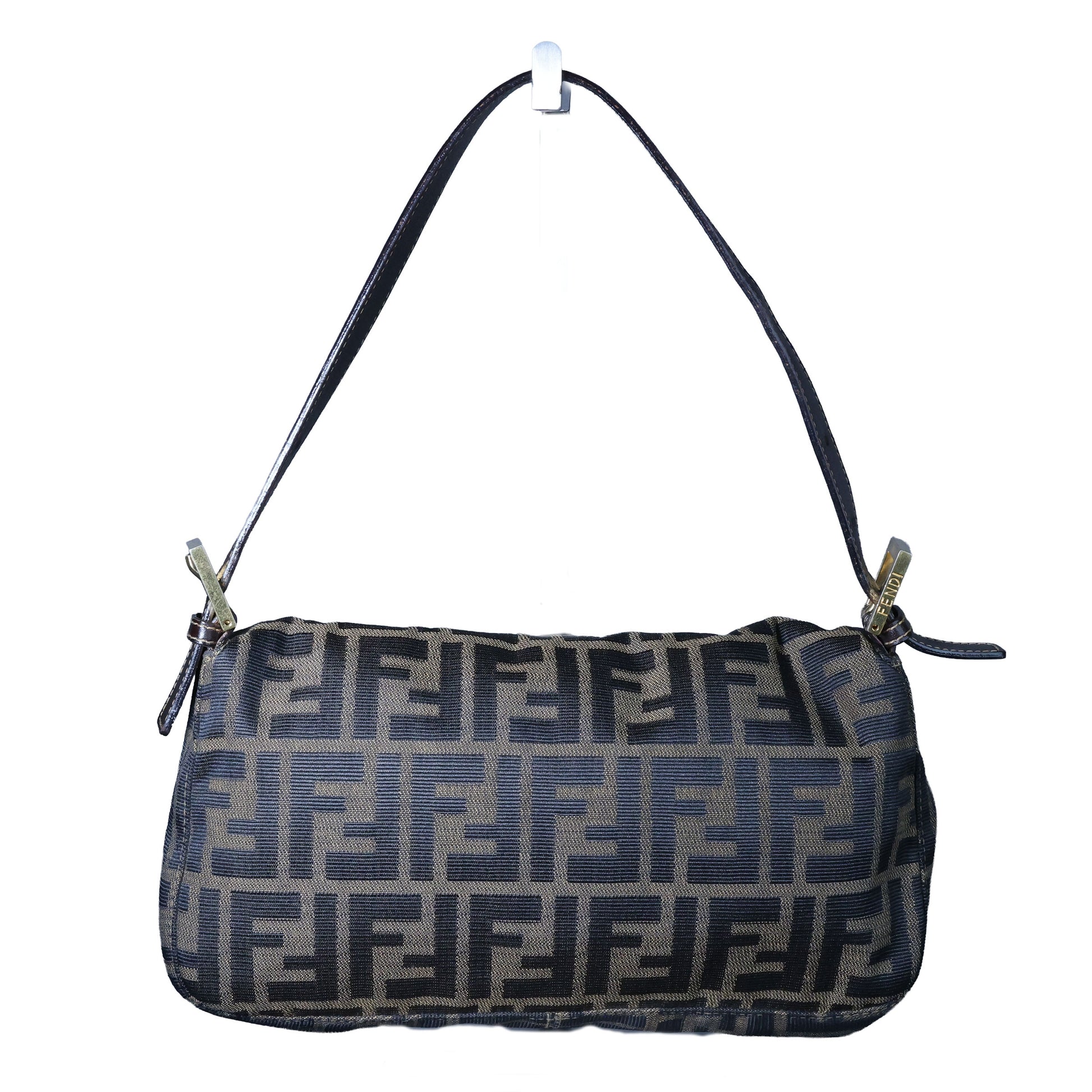Preowned FENDI Zucca Classic Baguette Canvas x Leather Brown GHW | Luxe Again Masion