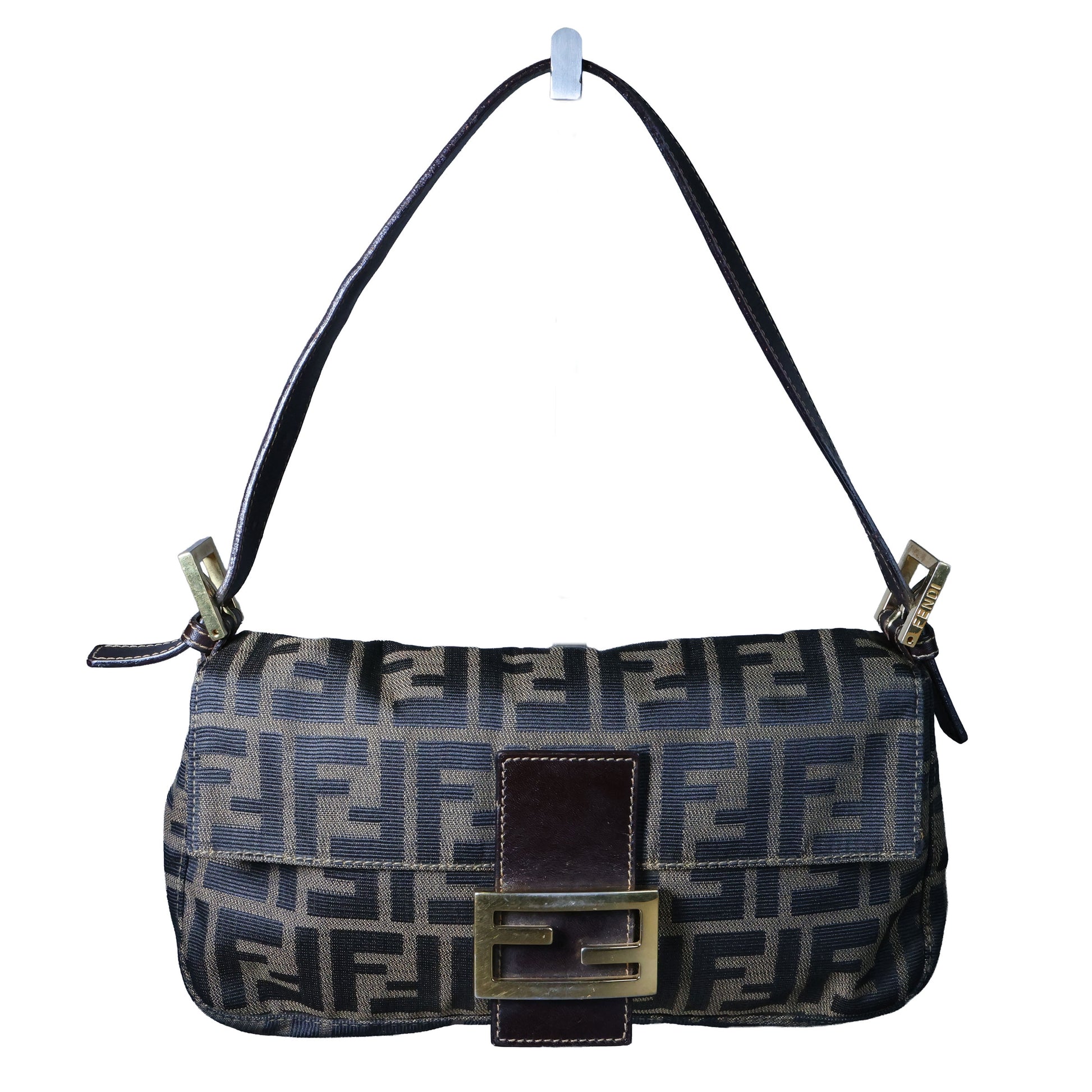 Preowned FENDI Zucca Classic Baguette Canvas x Leather Brown GHW | Luxe Again Masion