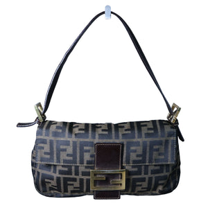Preowned FENDI Zucca Classic Baguette Canvas x Leather Brown GHW | Luxe Again Masion