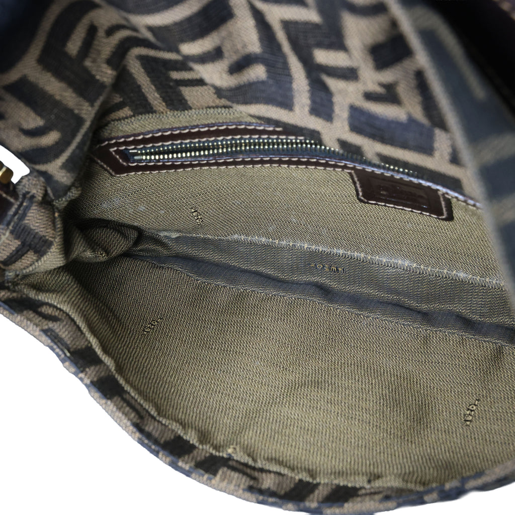 Preowned FENDI Zucca Classic Baguette Canvas x Leather Brown GHW | Luxe Again Masion