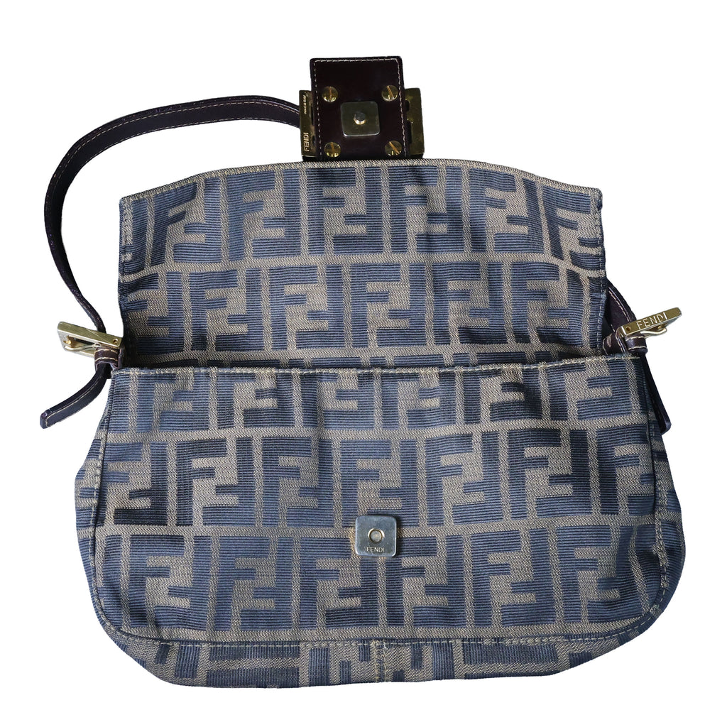 Preowned FENDI Zucca Classic Baguette Canvas x Leather Brown GHW | Luxe Again Masion