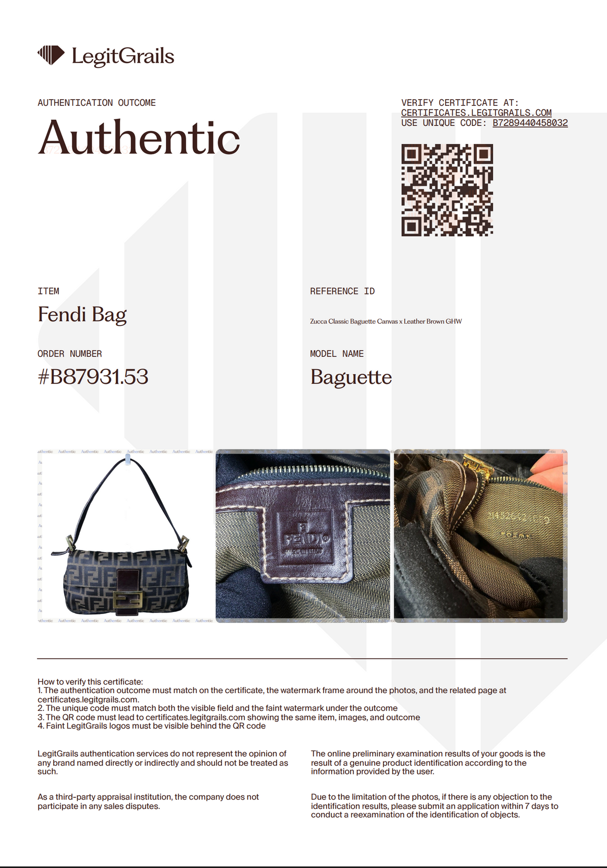 Preowned FENDI Zucca Classic Baguette Canvas x Leather Brown GHW | Luxe Again Masion