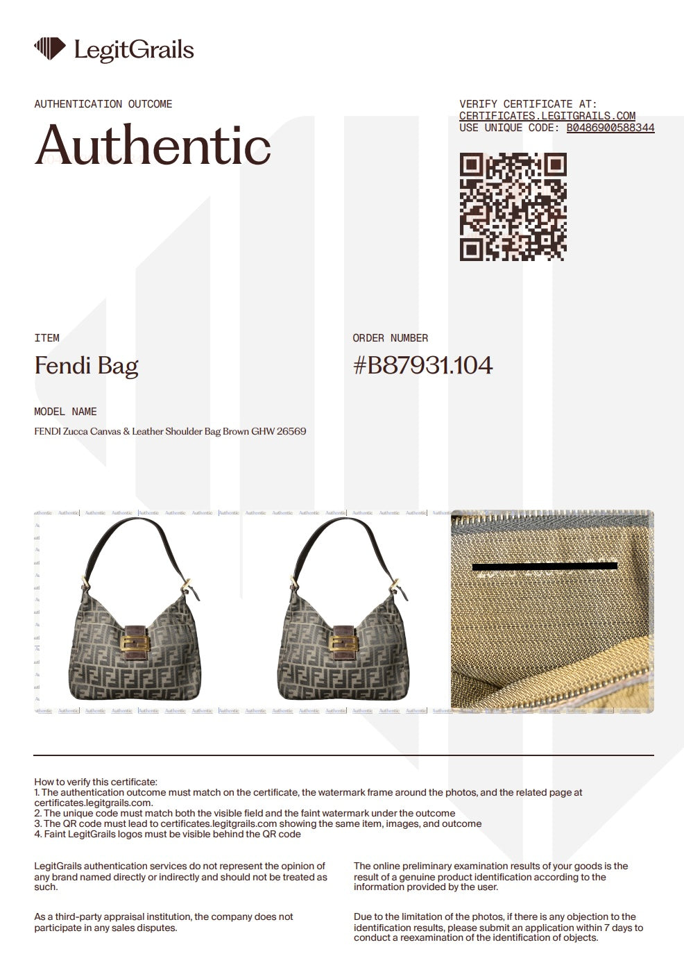 Preowned FENDI Zucca Canvas & Leather Shoulder Bag Brown GHW 26569 | Luxe Again Maison