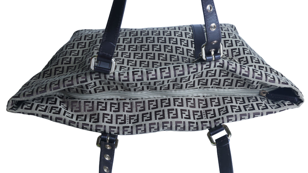 Preowned FENDI Zucchino Print Canvas x Leather Shopping Tote Bag 8BH215 | Luxe Again Maison