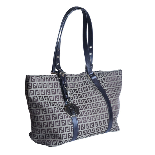 Preowned FENDI Zucchino Print Canvas x Leather Shopping Tote Bag 8BH215 | Luxe Again Maison