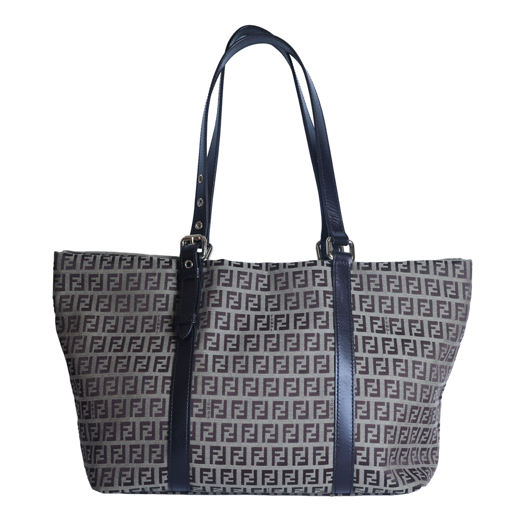 Preowned FENDI Zucchino Print Canvas x Leather Shopping Tote Bag 8BH215 | Luxe Again Maison