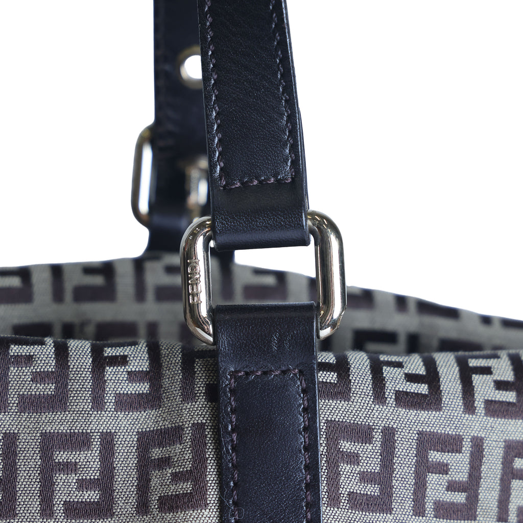 Preowned FENDI Zucchino Print Canvas x Leather Shopping Tote Bag 8BH215 | Luxe Again Maison